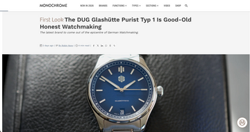 MONOCHROME Watches stellt die DUG Purist vor