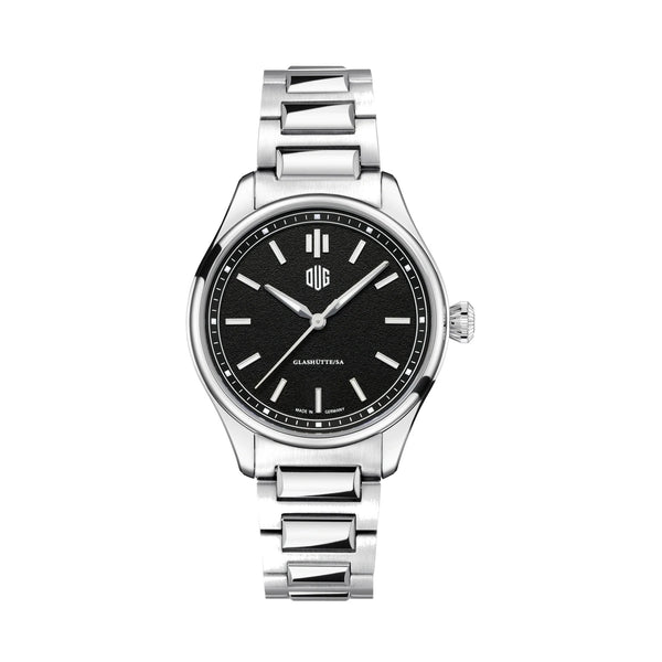 DUG Purist 37 Typ 1 Onyxschwarz ohne Datum Edelstahlband