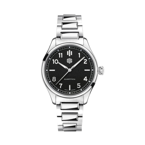 DUG Purist 37 Typ 2 Onyxschwarz ohne Datum Edelstahlband