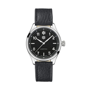 DUG Purist 37 Typ 2 Onyxschwarz ohne Datum Echtlederband Schwarz