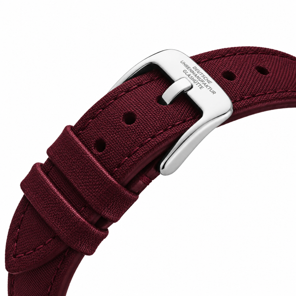 DUG Textilband Burgundy (Burgunderrot) mit gravierter Edelstahl-Dornschließe